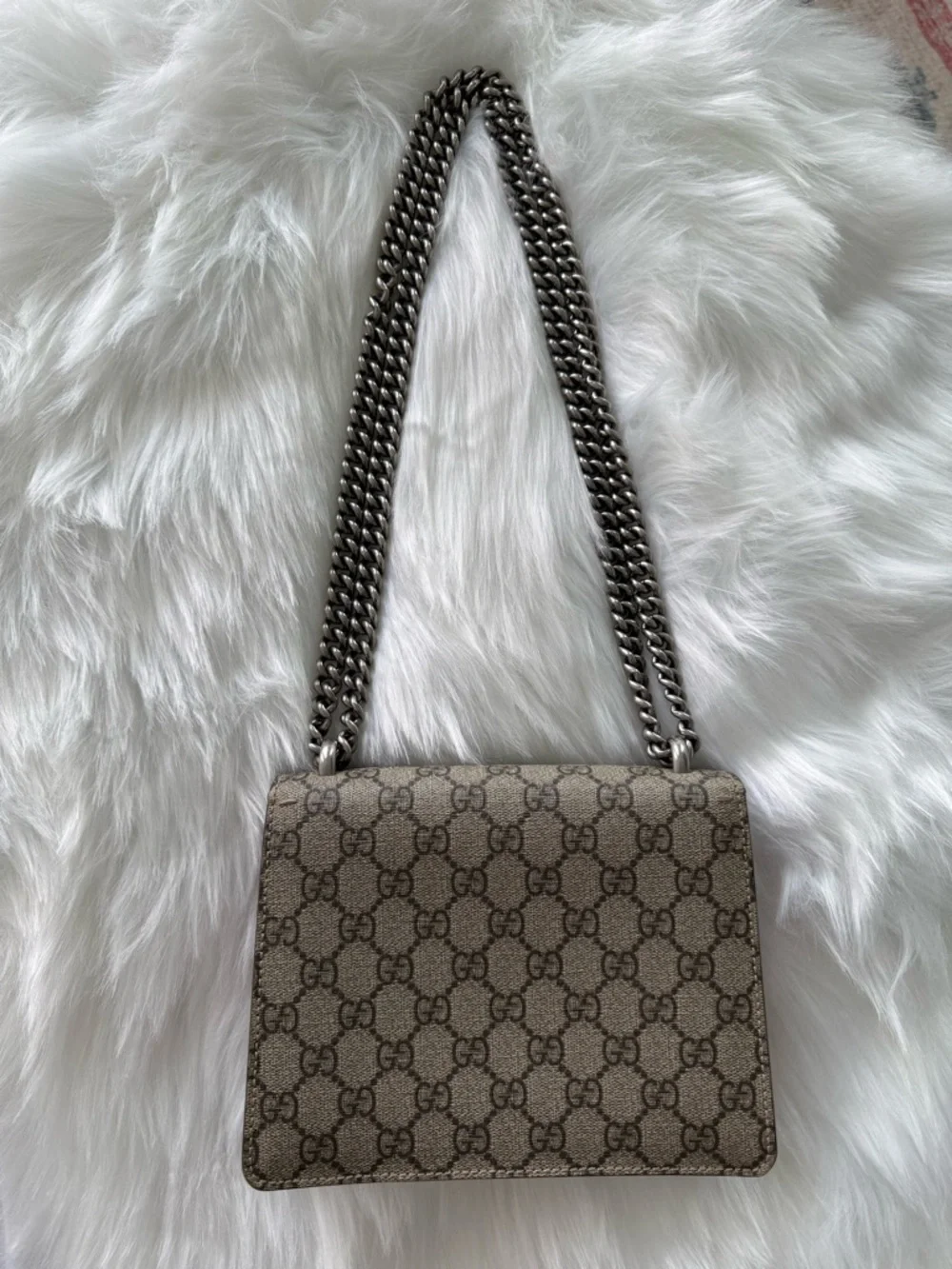 Gucci: GG Canvas and Red Suede Mini Dionysus Shoulder Bag AUTHENTIC - Picture 2 of 16